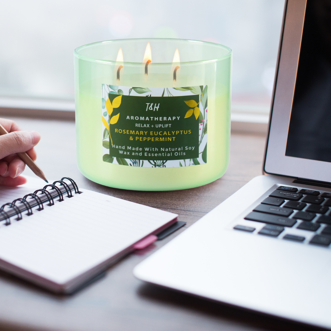 Rosemary Eucalyptus & Peppermint Soy Candle 3-Wick