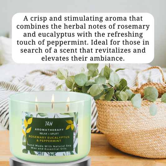 Rosemary Eucalyptus & Peppermint Soy Candle 3-Wick