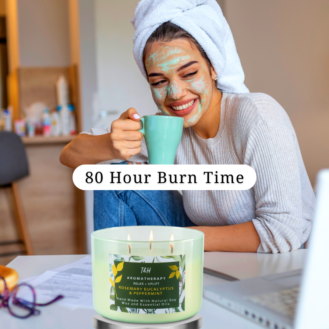 Rosemary Eucalyptus & Peppermint Soy Candle 3-Wick