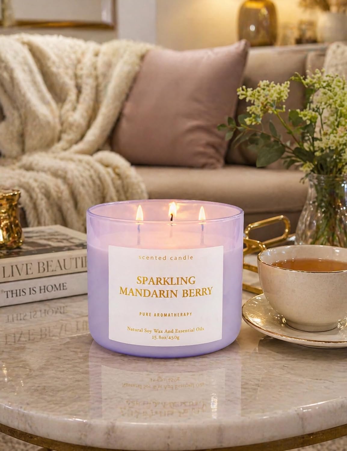 Sparking Mandarin Berry Soy Candle | 3-Wick