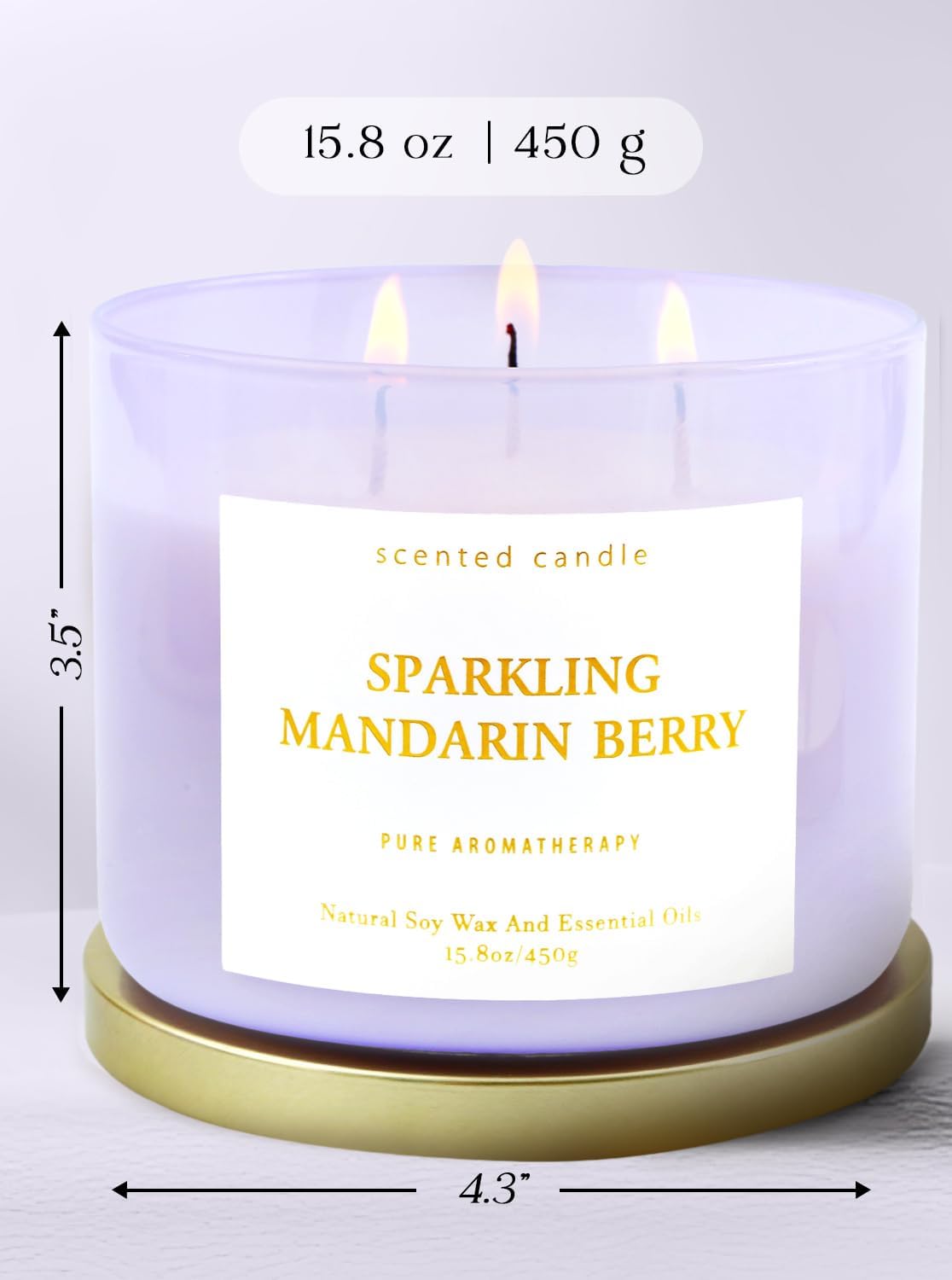 Sparking Mandarin Berry Soy Candle | 3-Wick