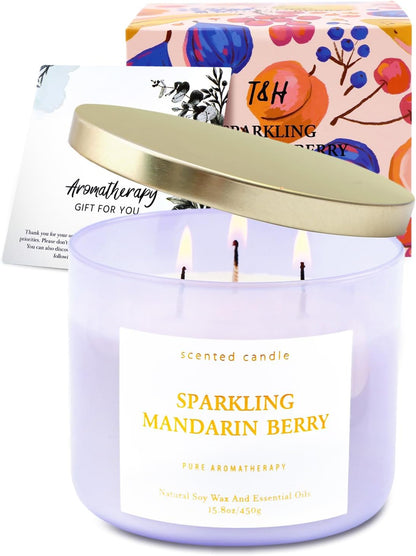 Sparking Mandarin Berry Soy Candle | 3-Wick