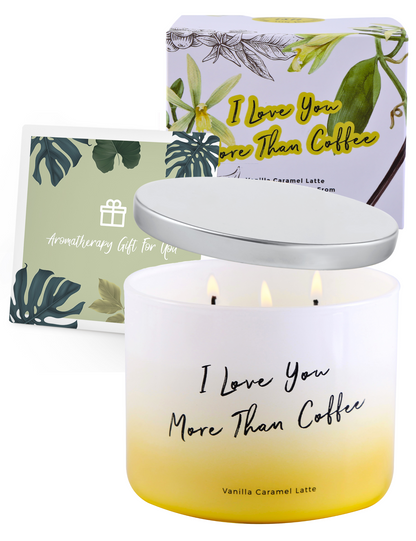 Vanilla Caramel Latte Scented Soy Candle 3-Wick