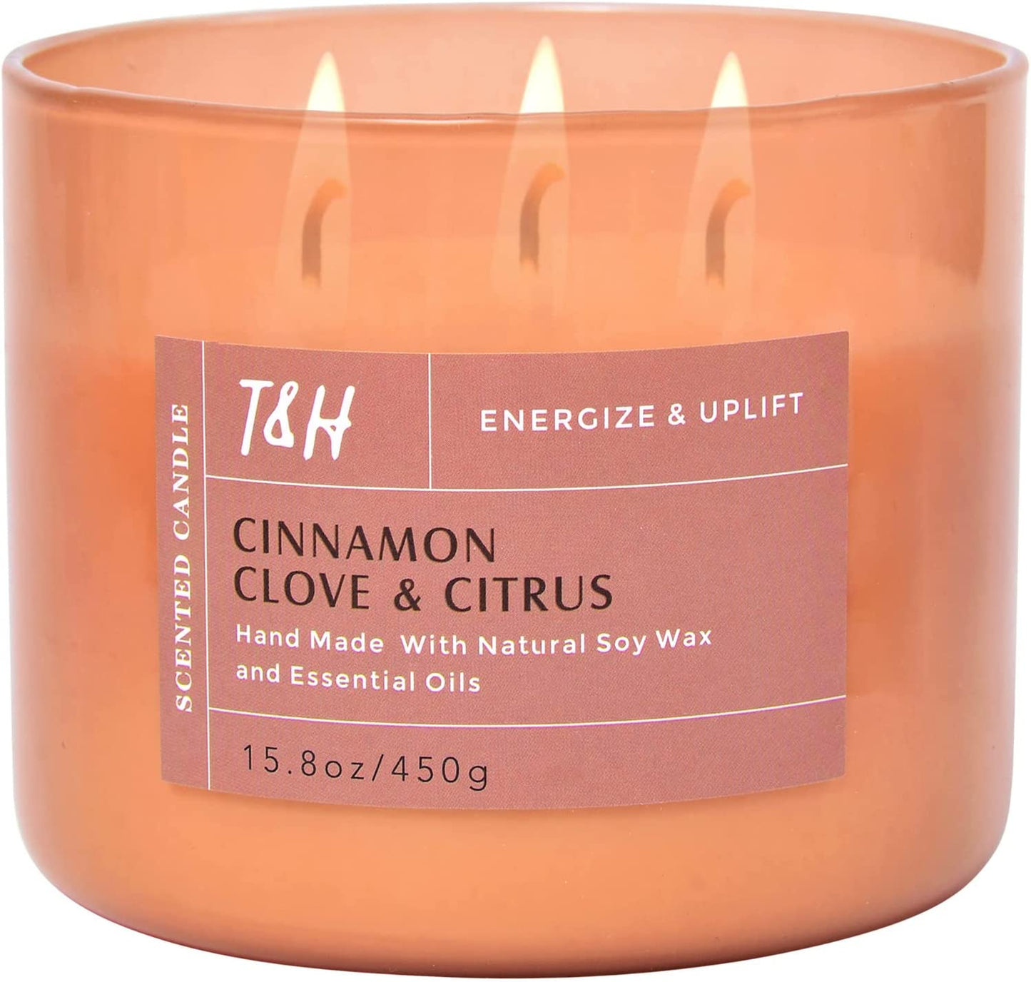 Cinnamon Clove & Citrus Scented Soy Candle 3-Wick