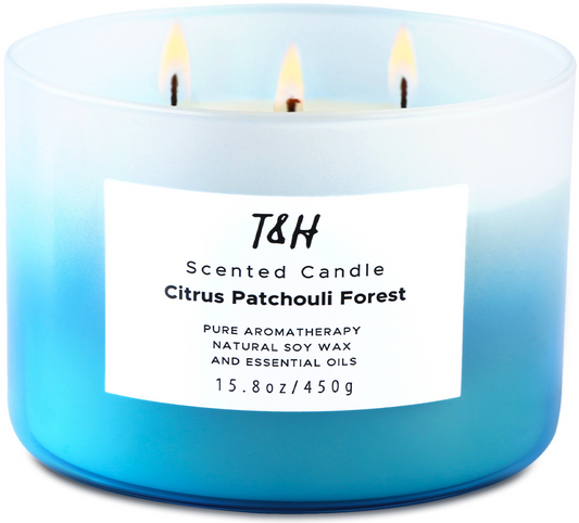 Citrus Patchouli Forest Soy Candle 3-Wick