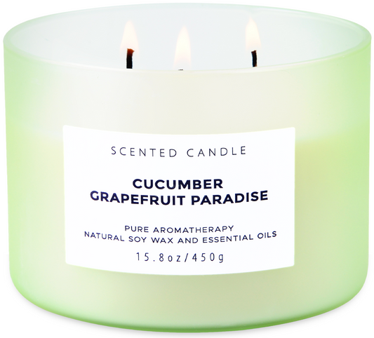 Cucumber Grapefruit Paradise Soy Candle 3-Wick