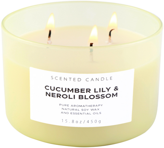 Cucumber Lily & Neroli Blossom Soy Candle 3-Wick
