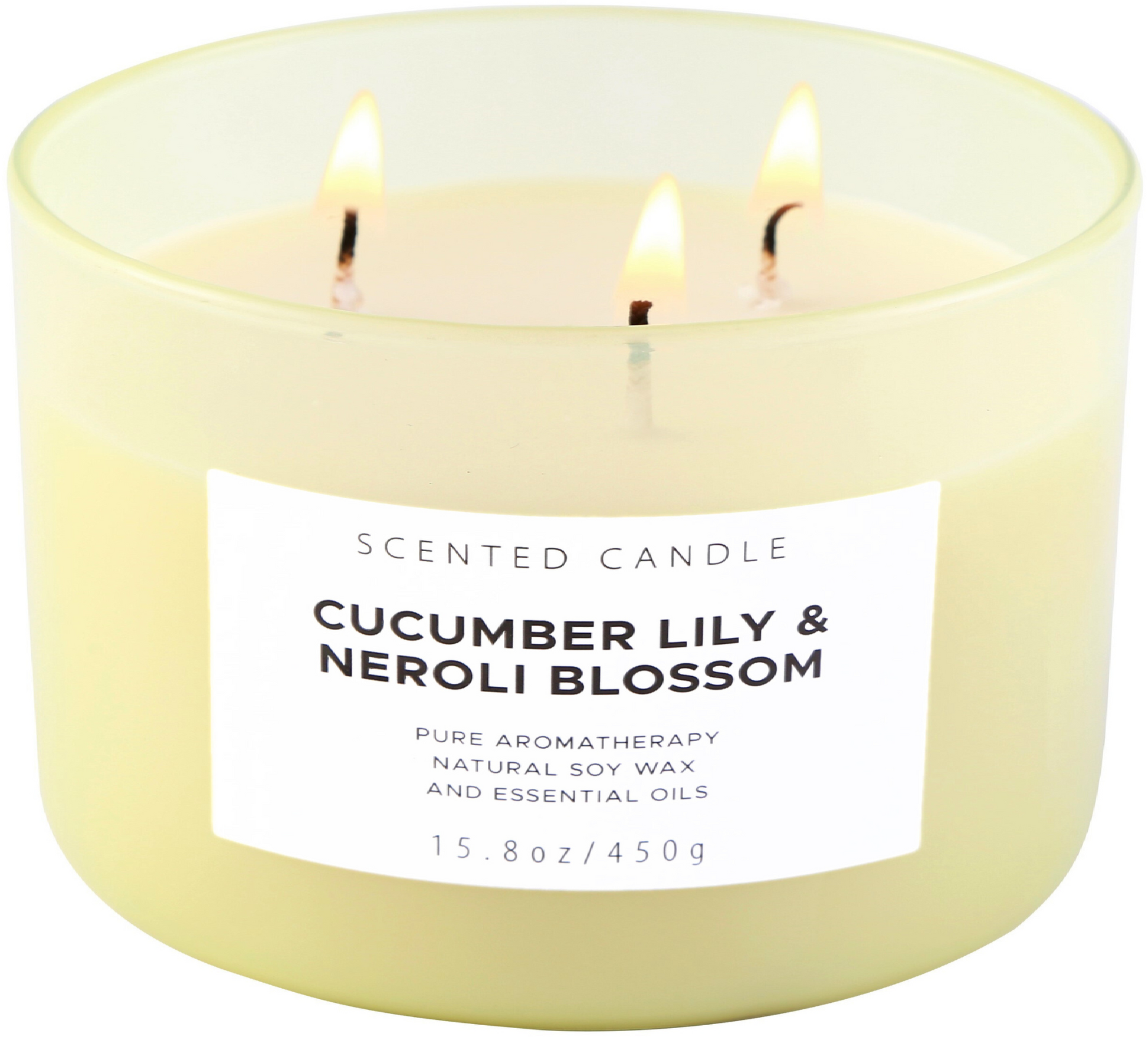 white barn cucumber and lily Cucumber Lily of The Valley & Neroli Blossom 3 Wick Scented Candle | Fresh Scented Candles for Home 15.8 oz | Luxury Spa Candle
