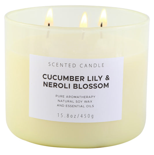 Cucumber Lily & Neroli Blossom Soy Candle 3-Wick