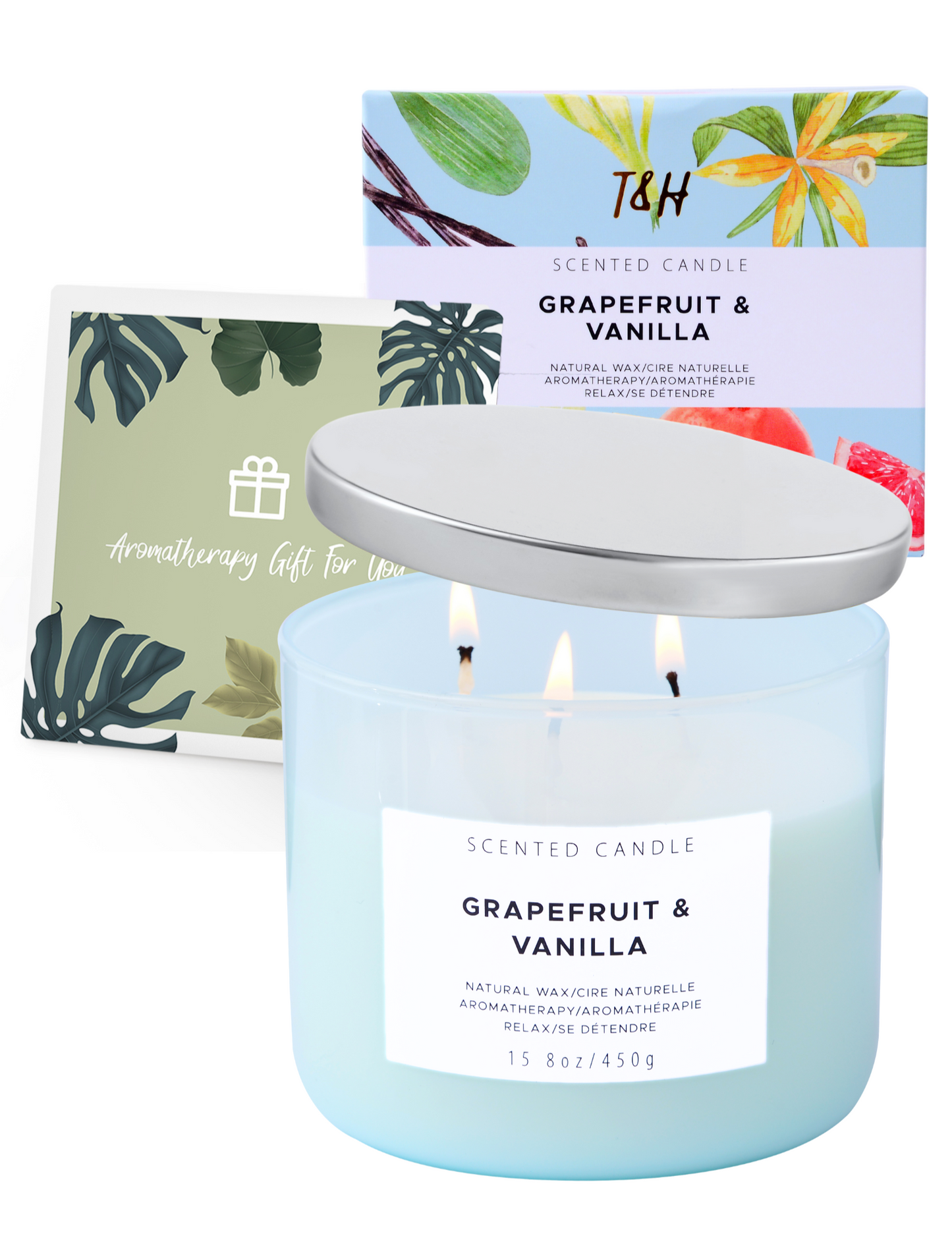 Grapefruit Vanilla Soy Candle 3-Wick