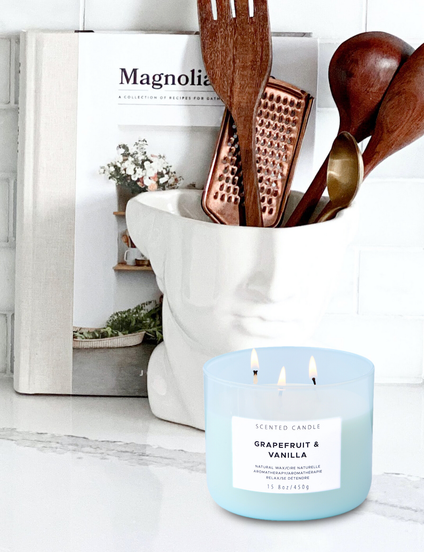 Grapefruit Vanilla Soy Candle 3-Wick