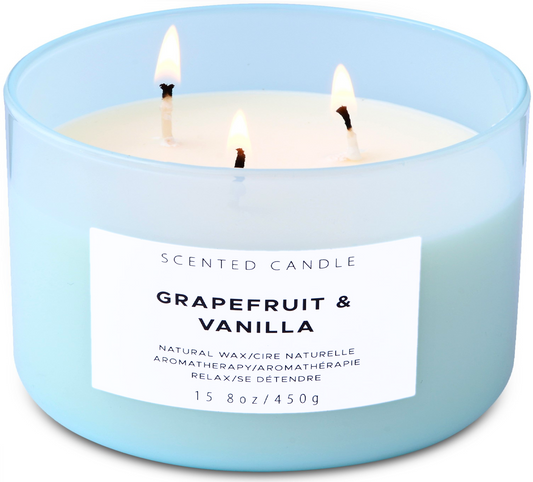 Grapefruit Vanilla Soy Candle 3-Wick
