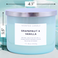 Grapefruit Vanilla Soy Candle 3-Wick