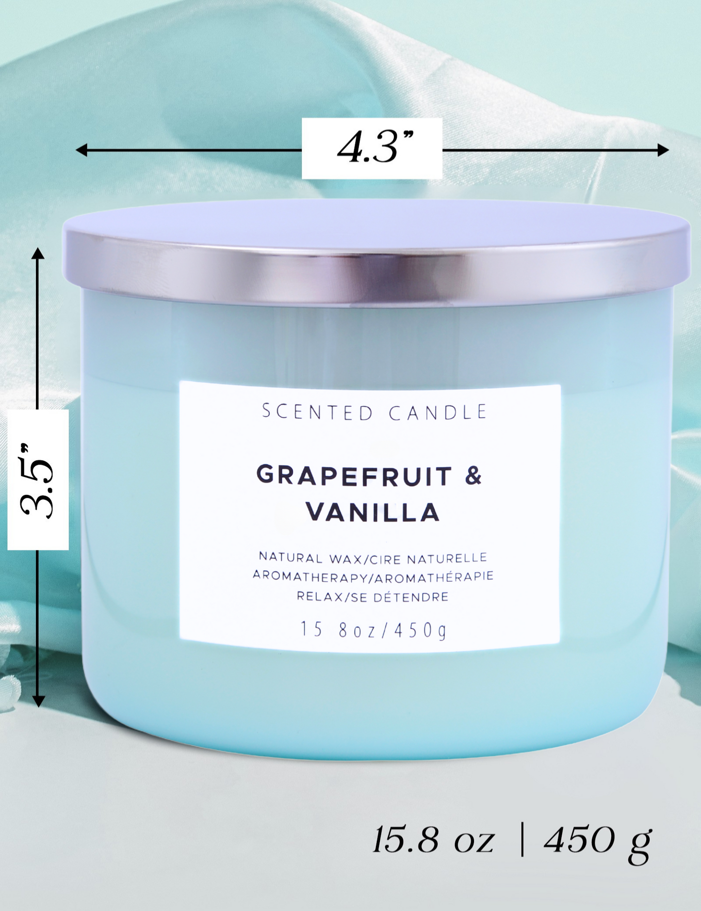 Grapefruit Vanilla Soy Candle 3-Wick