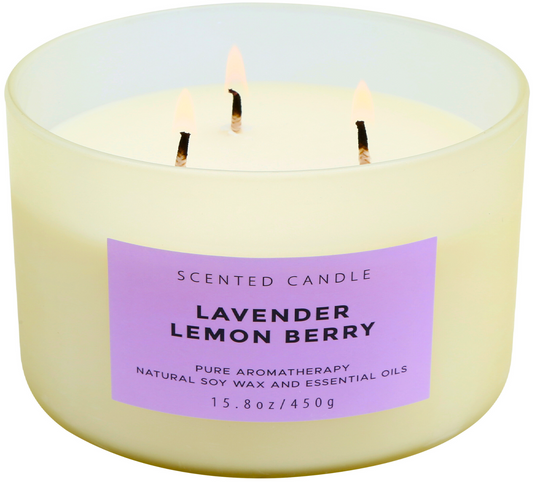 Lavender Lemon Berry Soy Candle 3-Wick