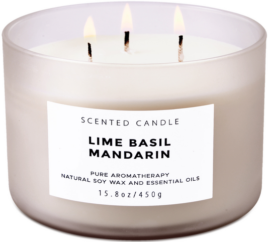 Lime Basil Mandarin Soy Candle 3-Wick