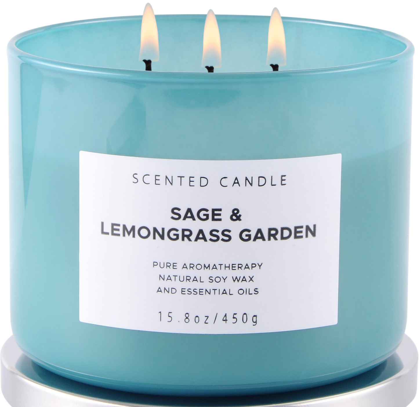 Sage & Lemongrass Garden Scented Soy Candle 3-Wick