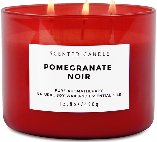 Pomegranate Noir Soy Candle 3-Wick