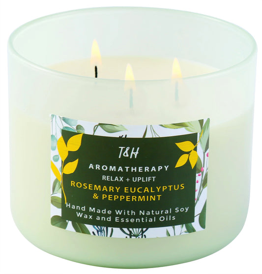 Rosemary Eucalyptus & Peppermint Soy Candle 3-Wick