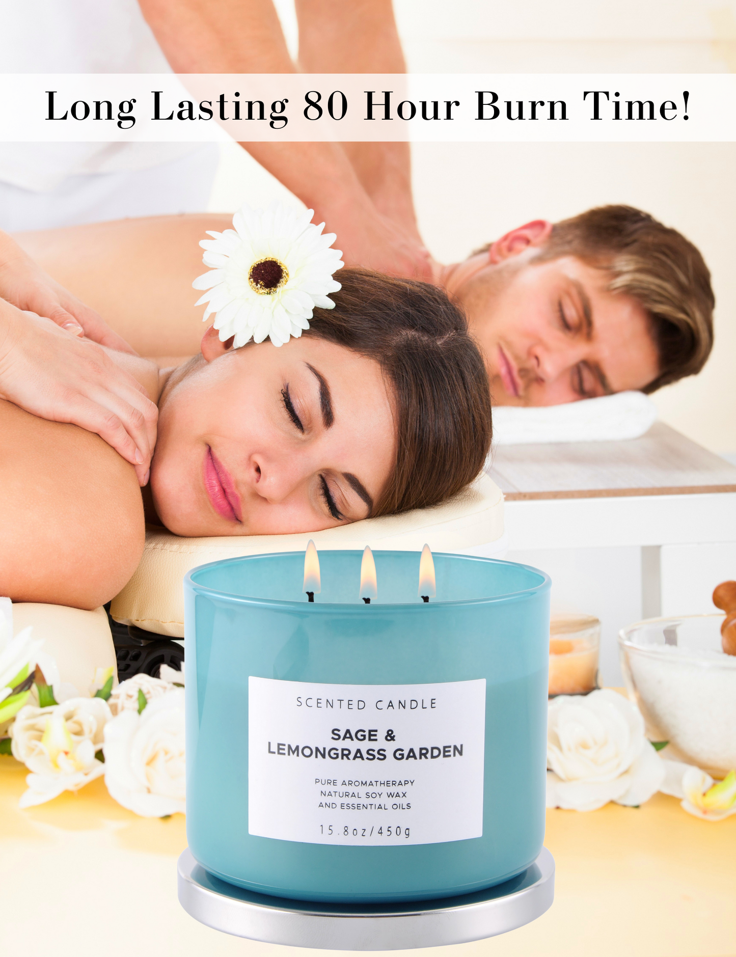 Sage Lemongrass Garden Soy Candle 3-Wick
