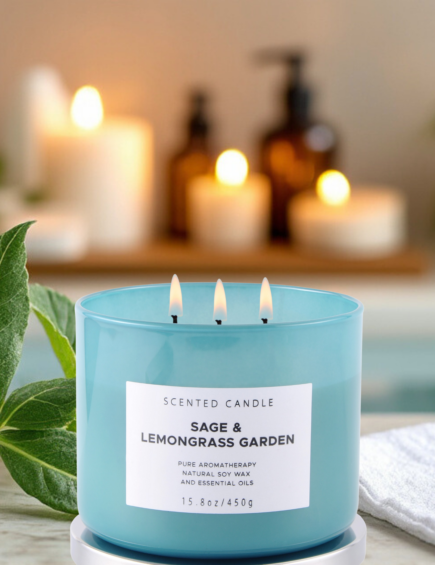 Sage Lemongrass Garden Soy Candle 3-Wick