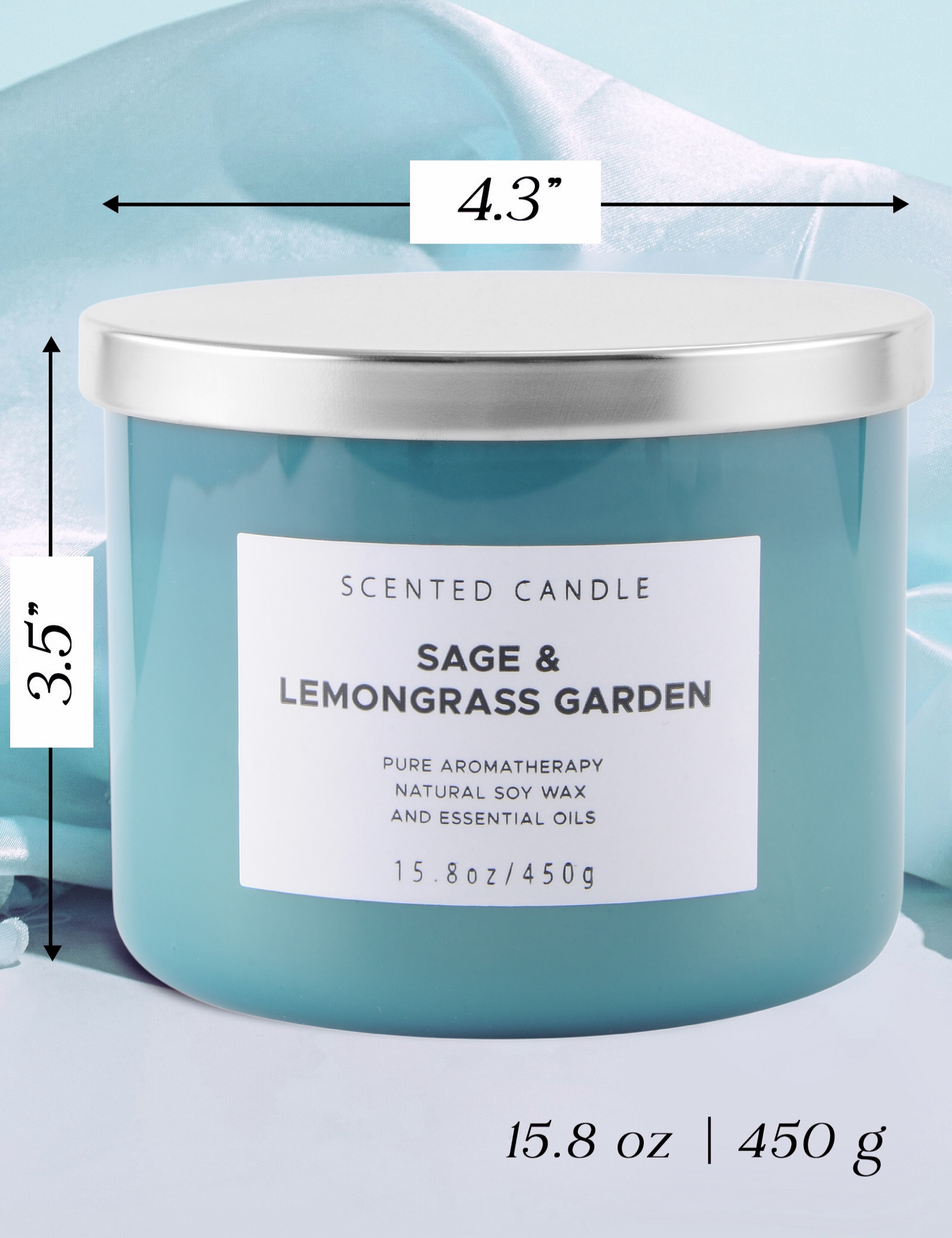 Sage Lemongrass Garden Soy Candle 3-Wick