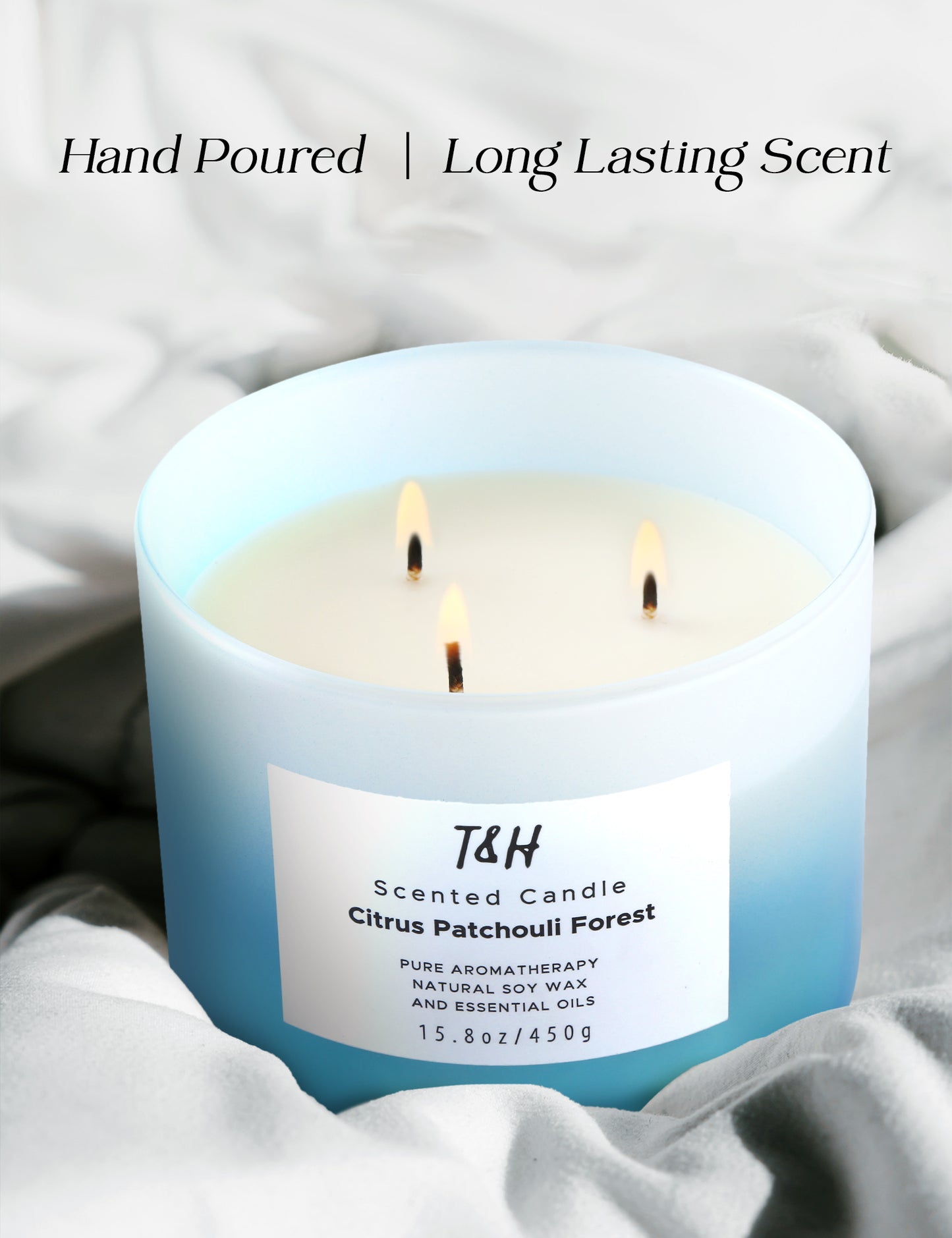 Citrus Patchouli Forest Soy Candle 3-Wick
