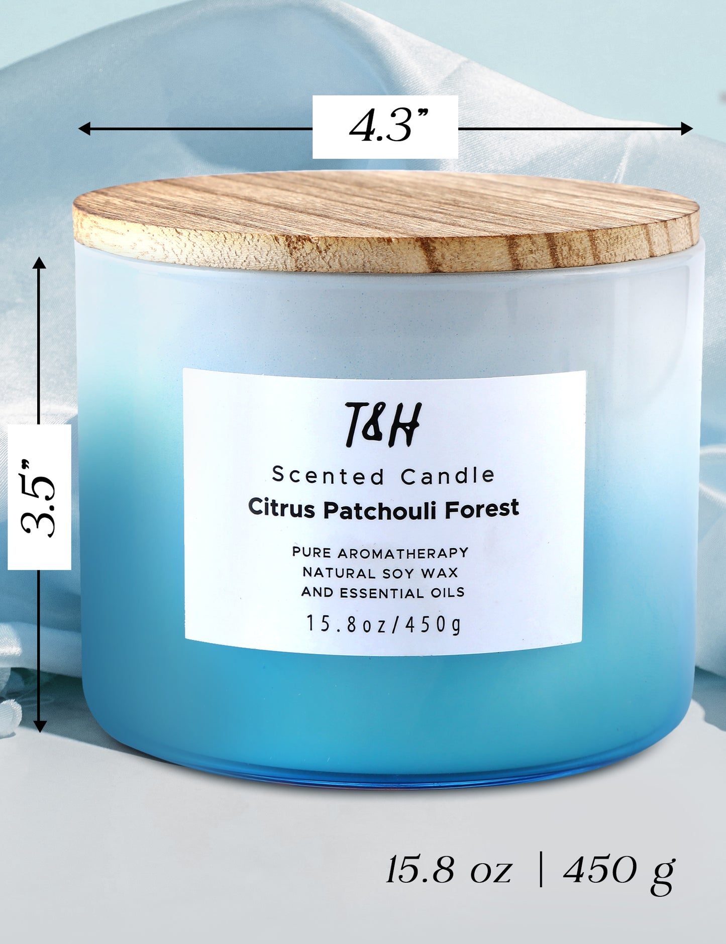Citrus Patchouli Forest Soy Candle 3-Wick