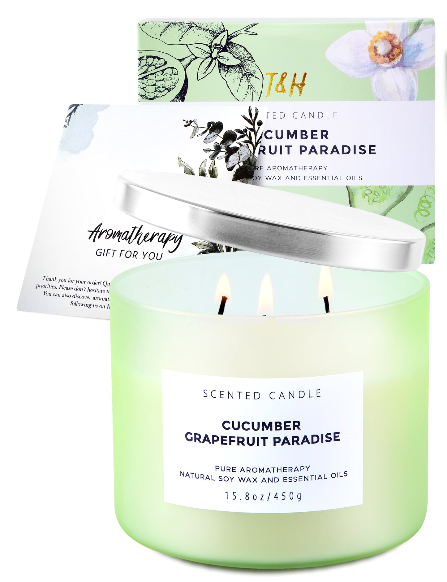 Cucumber Grapefruit Paradise Soy Candle 3-Wick