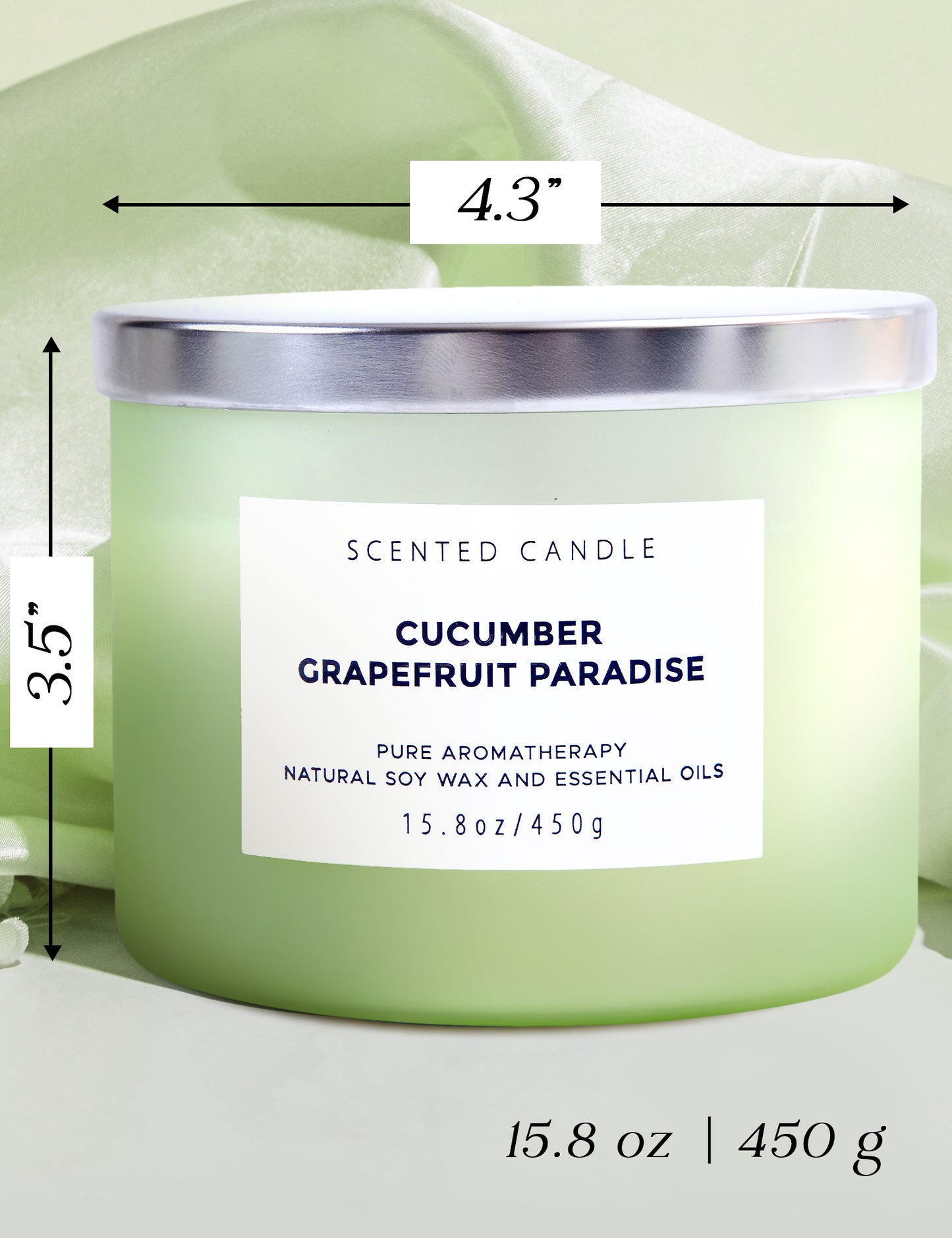 Cucumber Grapefruit Paradise Soy Candle 3-Wick