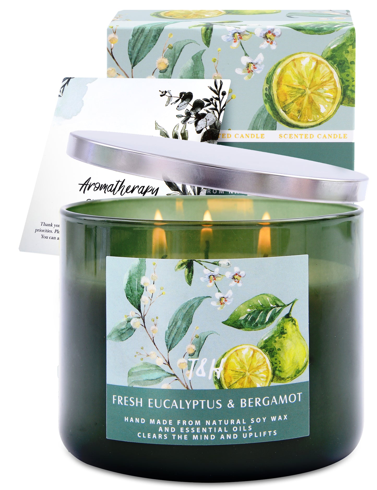 Fresh Eucalyptus & Bergamot Soy Candle 3-Wick
