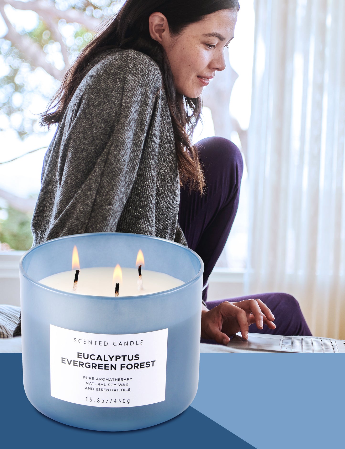 Eucalyptus Evergreen Forest Soy Candle 3-Wick