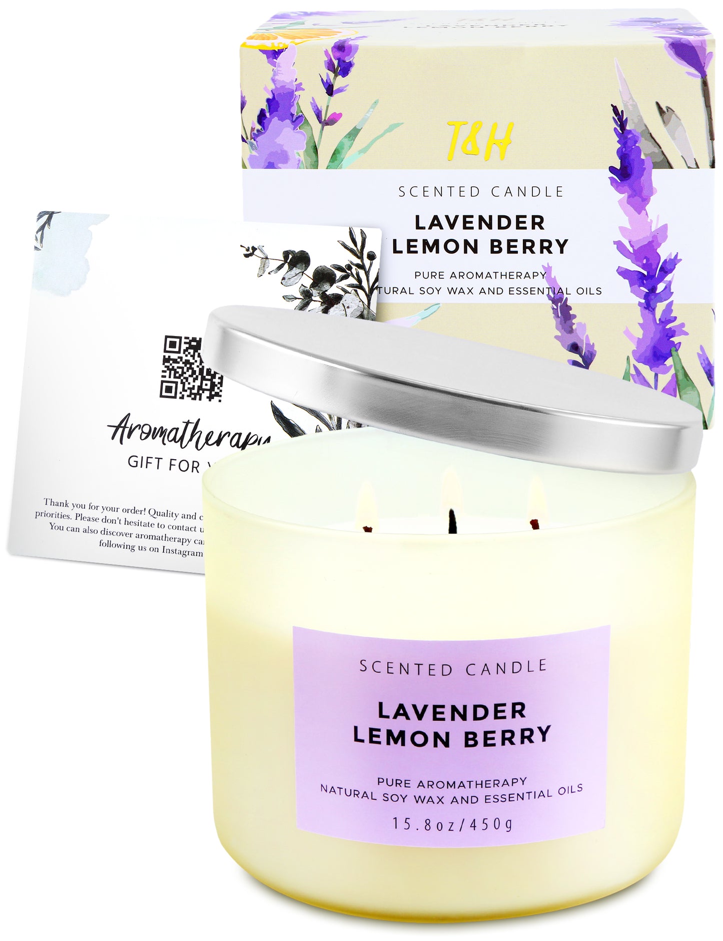 Lavender Lemon Berry Soy Candle 3-Wick