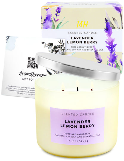 Lavender Lemon Berry Soy Candle 3-Wick