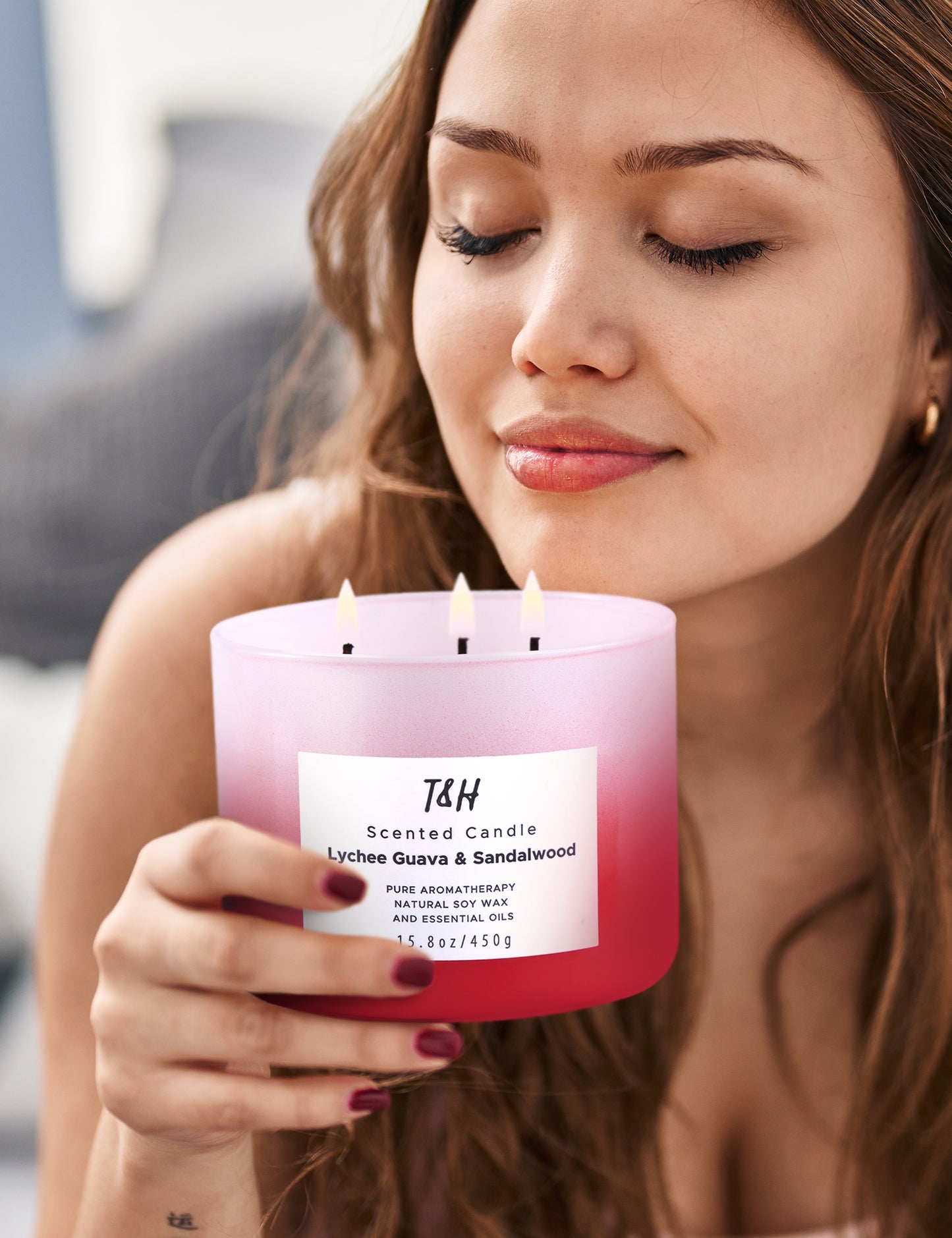Lychee Guava & Sandalwood Soy Candle 3-Wick