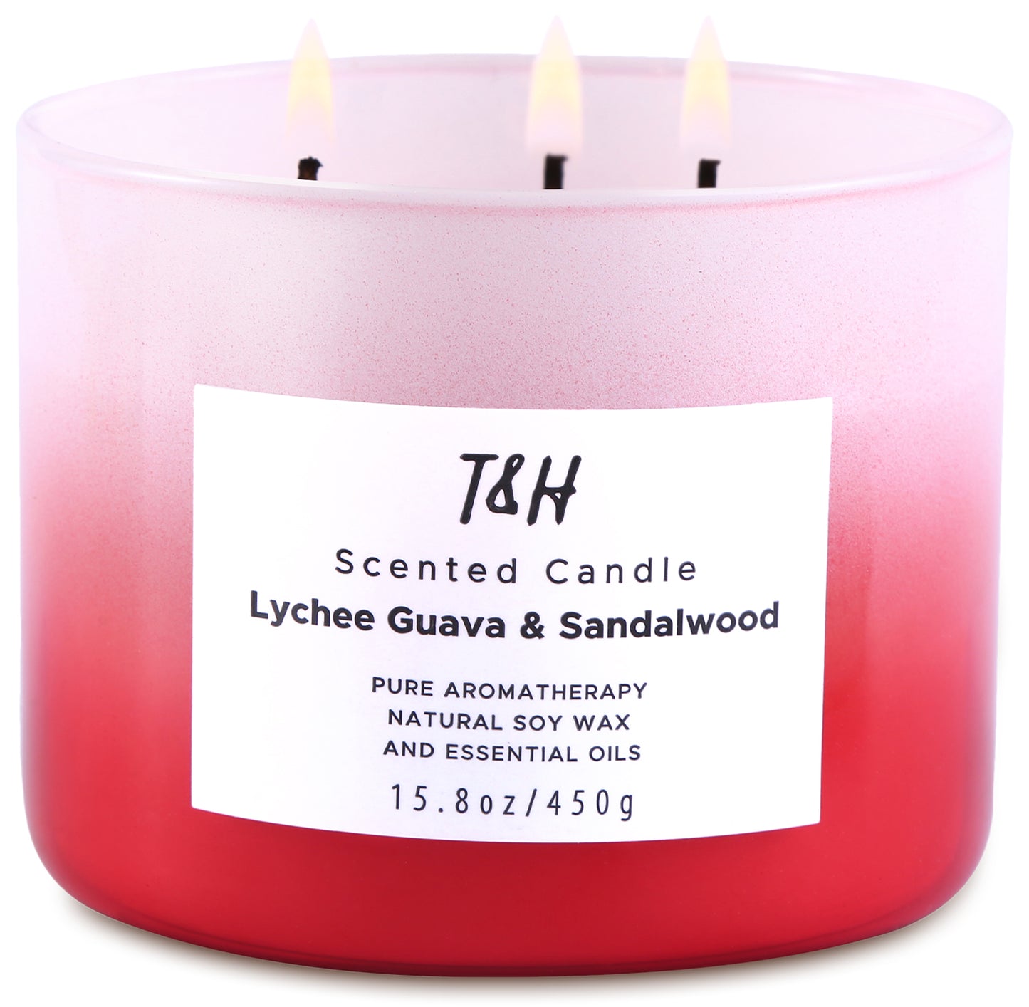 Lychee Guava & Sandalwood Soy Candle 3-Wick