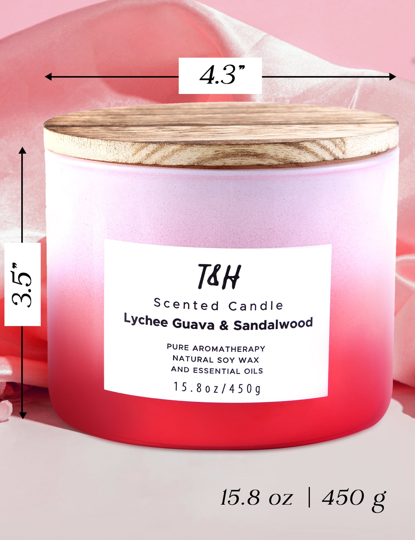 Lychee Guava & Sandalwood Soy Candle 3-Wick