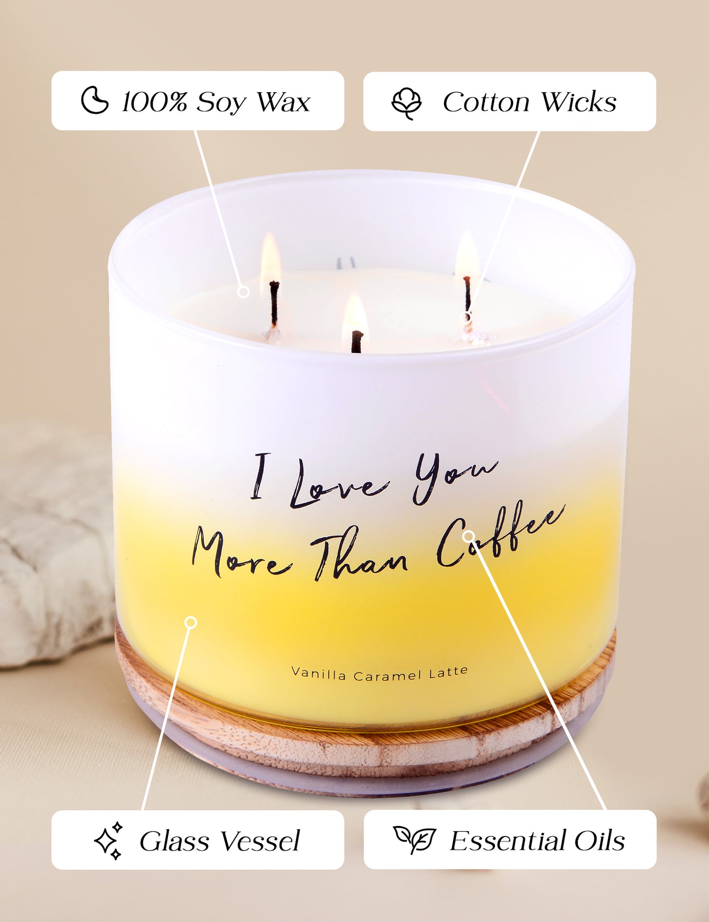 Vanilla Caramel Latte Soy Candle 3-Wick
